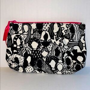 Ipsy x pcwitte Color Your Own Makeup Bag Black & White Mural Faces